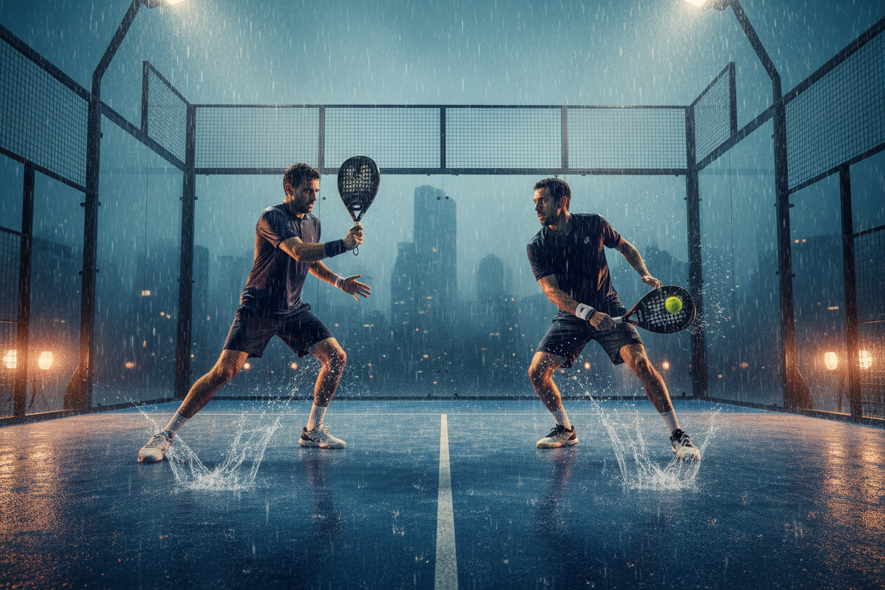 padel in the rain
