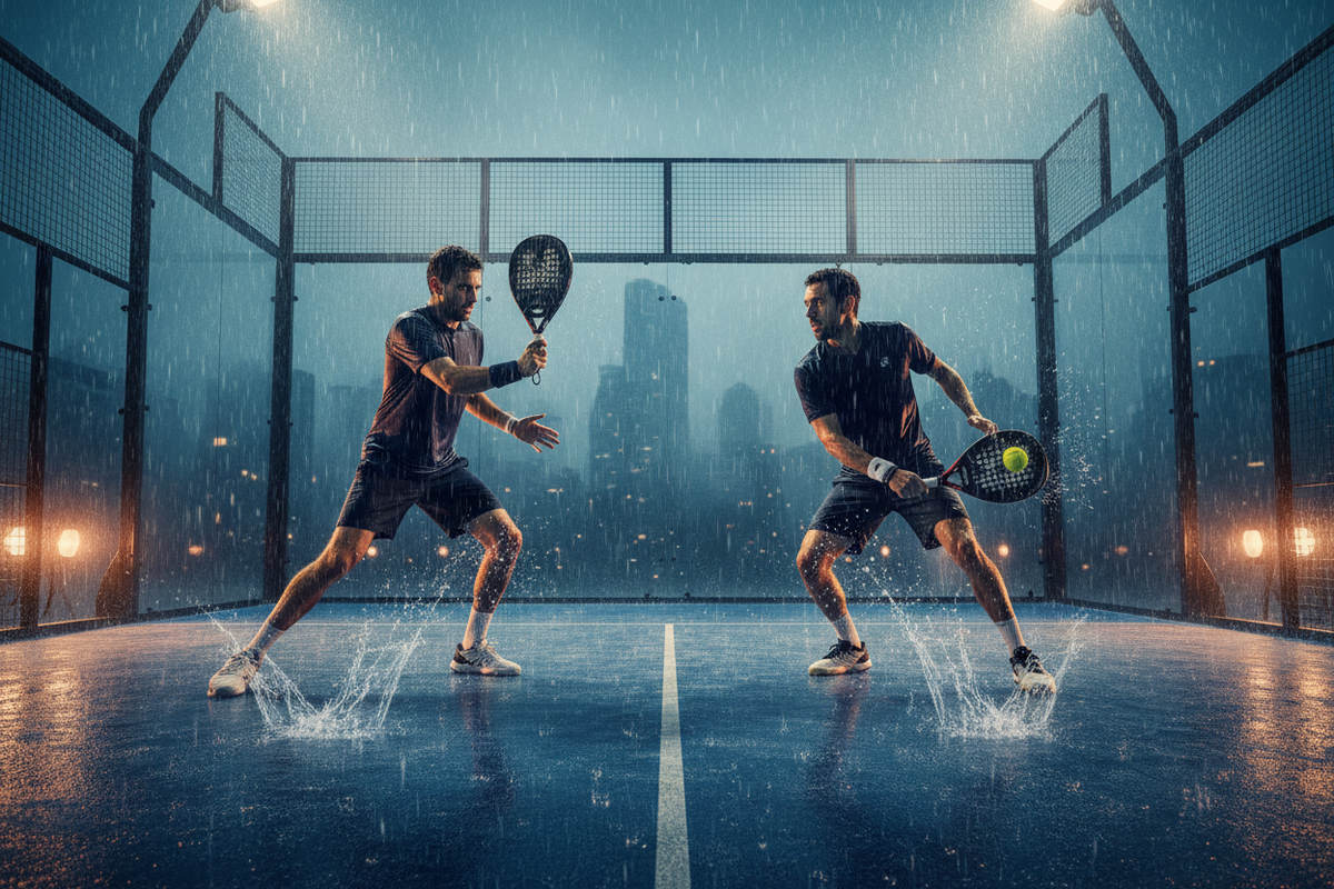 padel in the rain