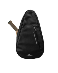 Black sling bag with cork logo on a light gray background
