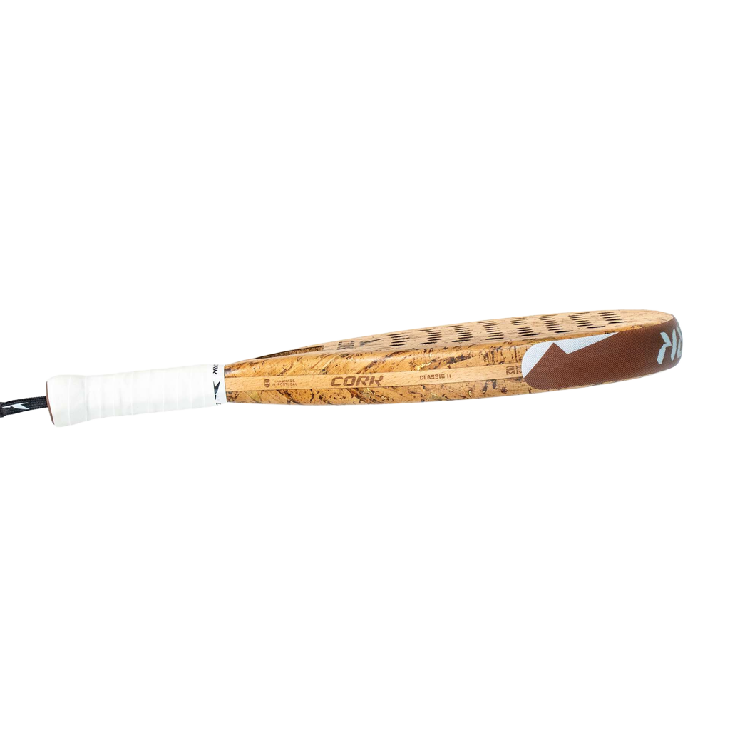 padel racket with cork grip on a white background